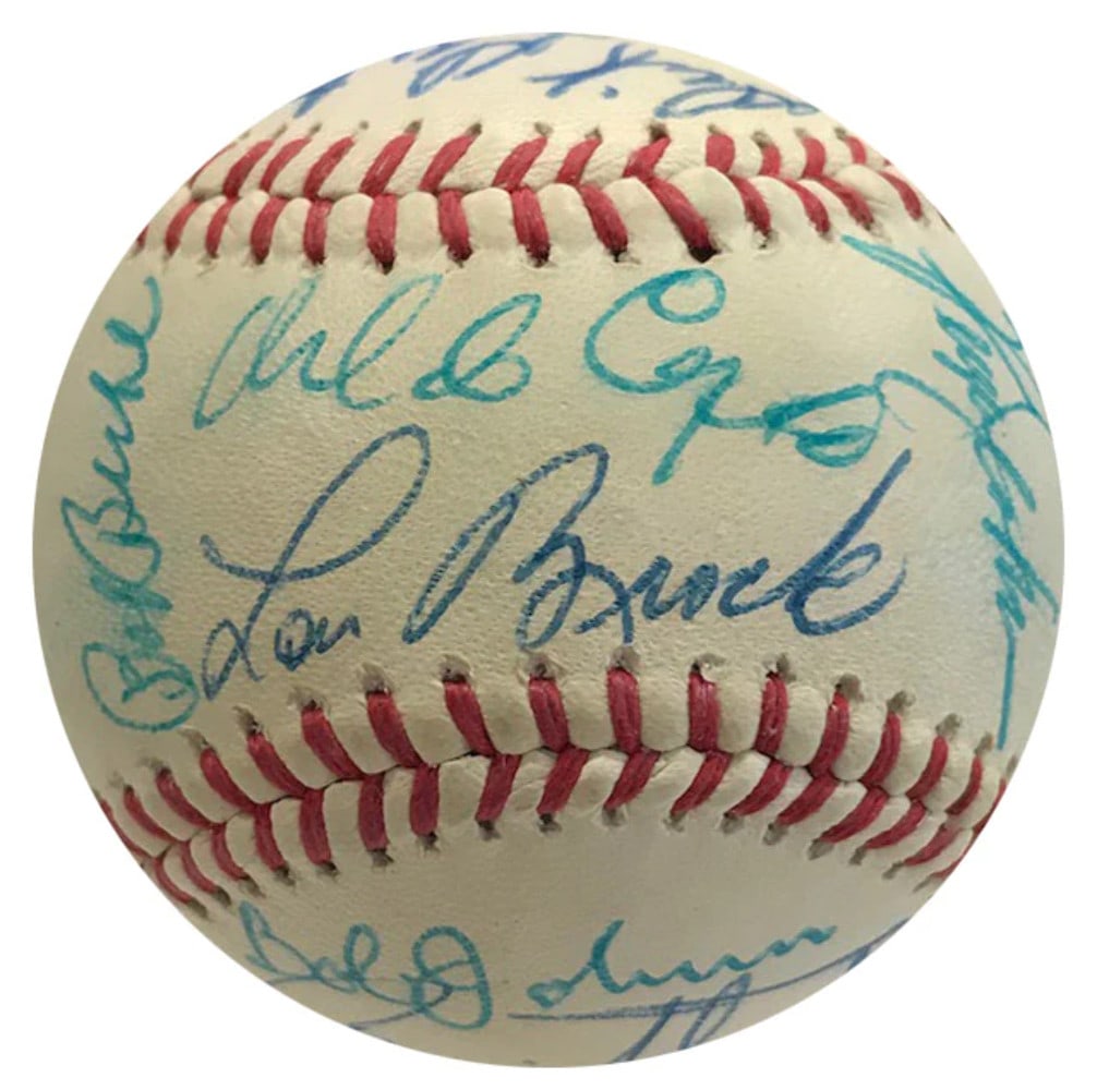 Autographed Atlanta Braves Logo Baseball w/ Jenkins Brock Cepeda (1 of 6)