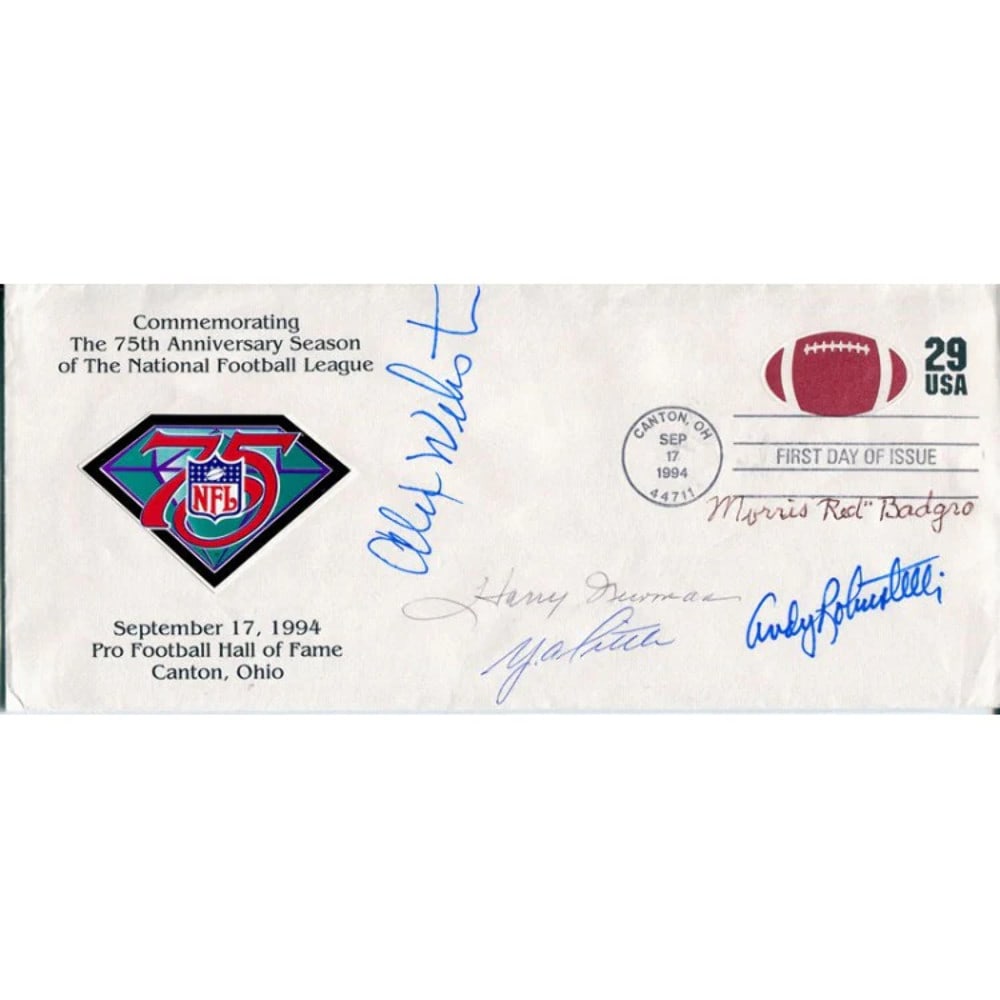 NY Giants: Alex Webster YA Tittle, Andy Robostelli, Morris Badgro, and Harry New (1 of 1)