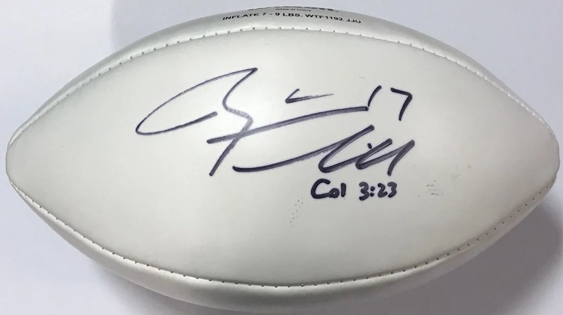 Official NFL Autographed White Football Panel by Ryan Tannehill: Official NFL Autographed White Football Panel by Ryan Tannehill Officially autographed by Ryan Tannehill, this unique white football panel is a must-have for any NFL fan or collector. The James Spence