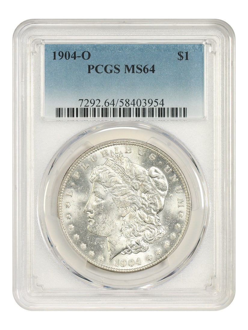 Morgan Dollar 1904-O PCGS MS64: Morgan Dollar 1904-O PCGS MS64 The 1904-O Morgan Dollar is a highly sought-after coin, featuring the iconic design of George T. Morgan, minted in New Orleans. This PCGS MS64 certified coin showcases e