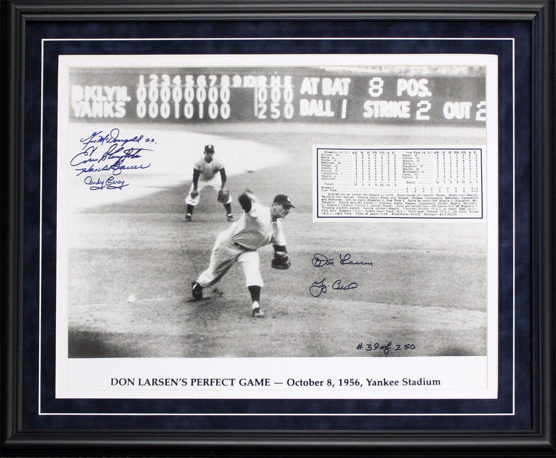 Larsen Don Yogi Berra World Series Perfect Game Framed Autographed Photo 16x20 (1 of 2)