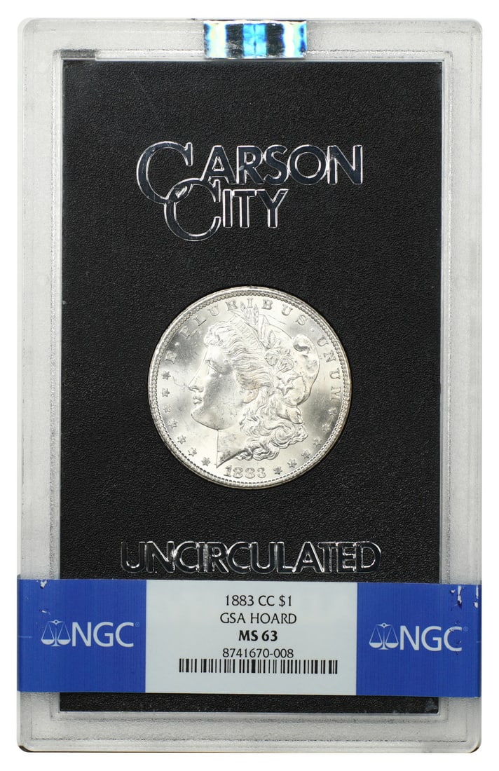 GSA: 1883-CC $1 NGC MS63 - Morgan Dollar: GSA: 1883-CC $1 NGC MS63 - Morgan Dollar The 1883-CC $1 Morgan Dollar is a highly sought-after coin, featuring the iconic design of Augustus Saint-Gaudens. Graded MS63 by the Numismatic Guaranty Corpo