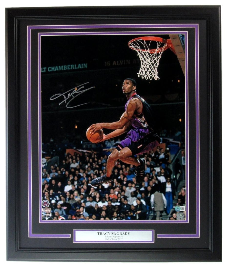 Signed HOF Photo Framed 16x20 205111 McGrady Auto Raptors Toronto Beckett Tracy (1 of 4)