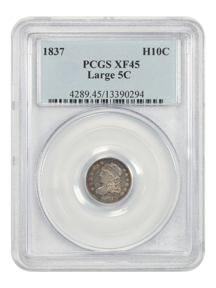 1837 H10C PCGS XF45 (Large 5C) - Capped Bust Half Dime (1 of 4)