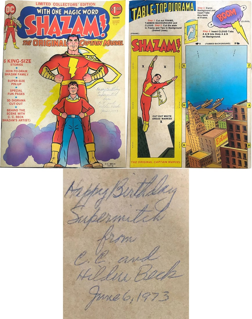 CC Beck Autographed Shazam King Size Comic Book (1 of 4)
