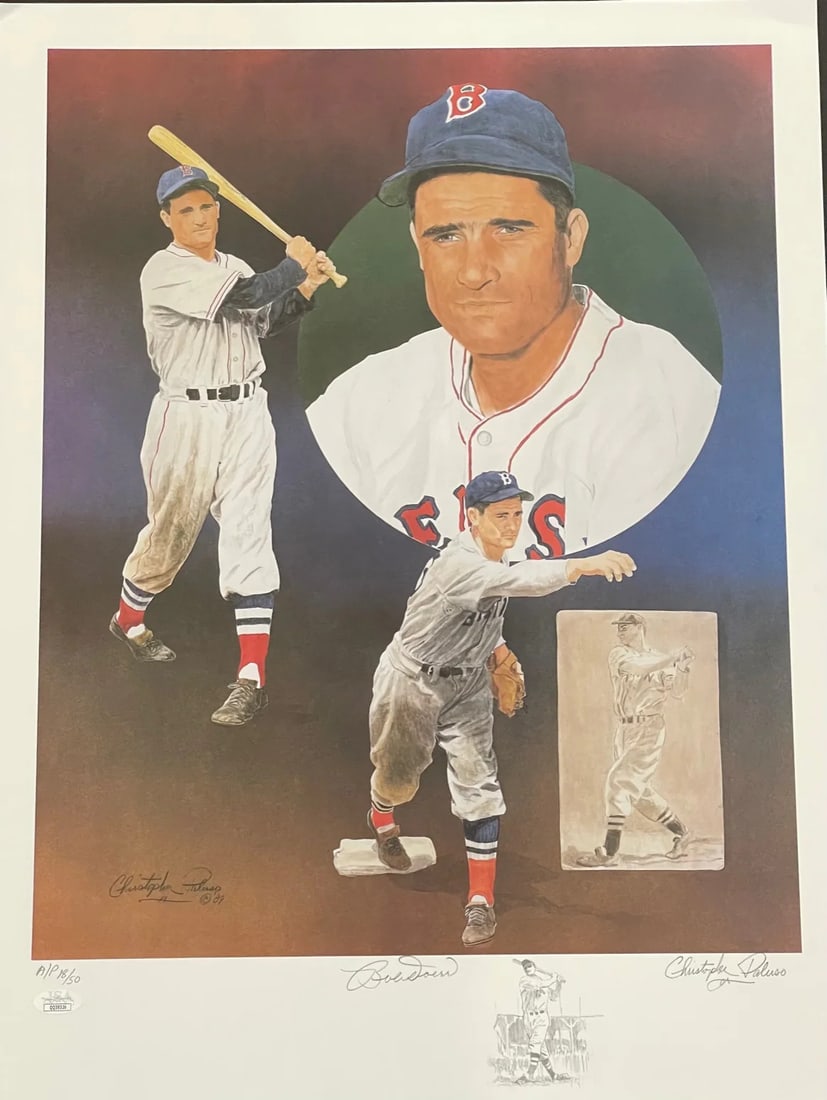 Bobby Doerr & Christopher Paluso Signed18x24 Artist Proof Lithograph 18/ 50 (JSA) (1 of 2)