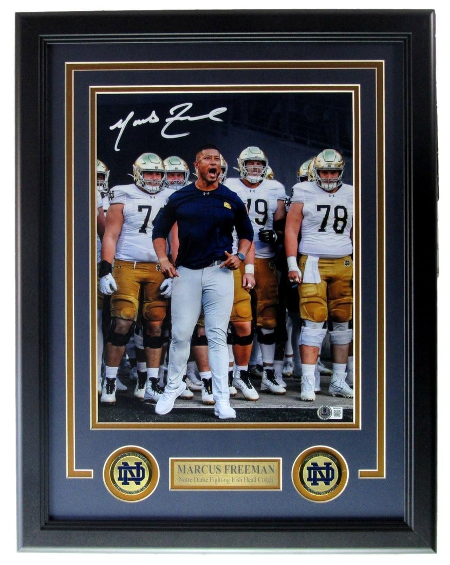 Marcus Freeman Coach Notre Dame Autographed 11x14 Photo Framed Beckett 207804 (1 of 4)