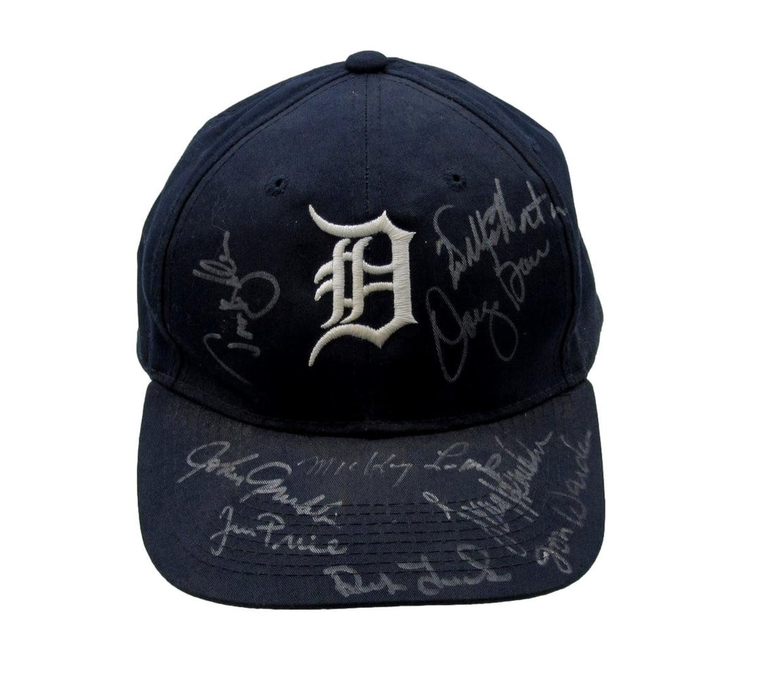 Tigers Greats Multi-Signed/ Autographed by 9 Baseball Hat Lolich Horton 198597 (1 of 7)