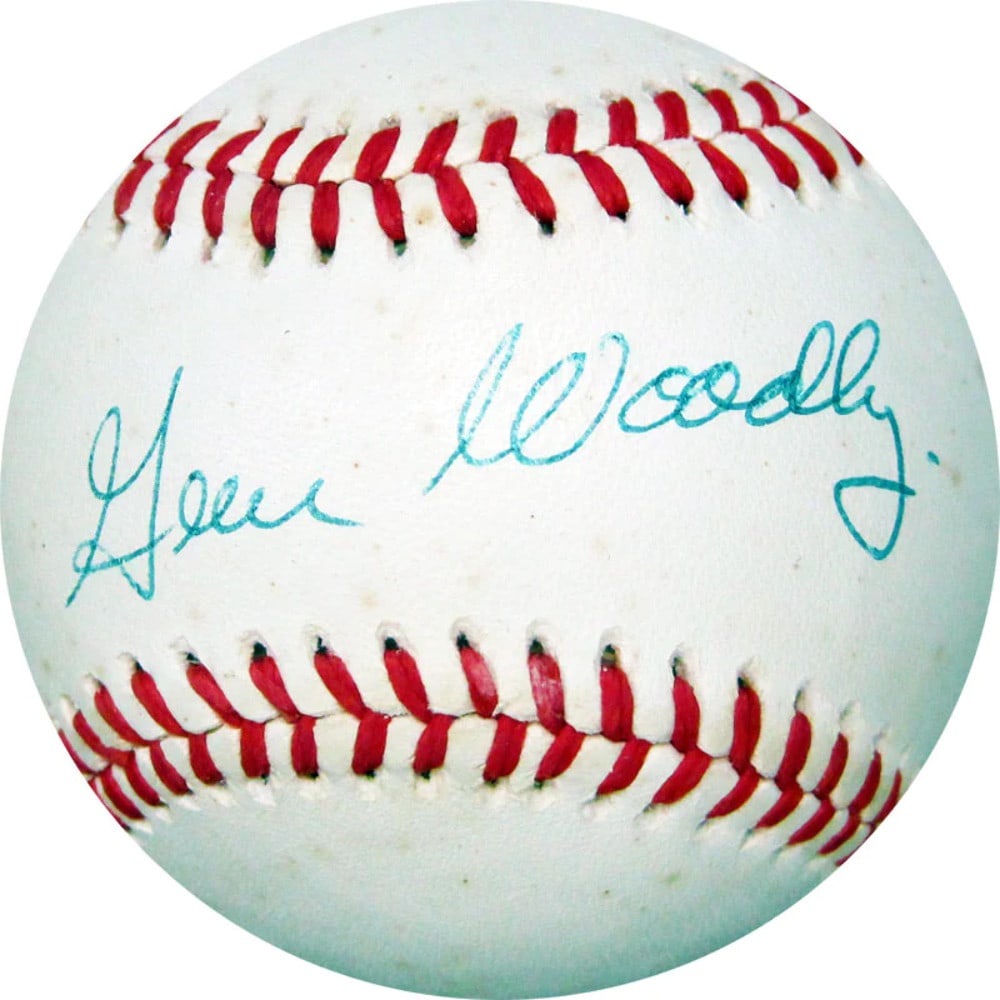 Gene Woodling Autographed JSA Baseball: Gene Woodling Autographed JSA Baseball Signed in blue on the sweet spot, this Gene Woodling autographed JSA baseball bears the signature of the legendary baseball player. In good condition, the JSA CO