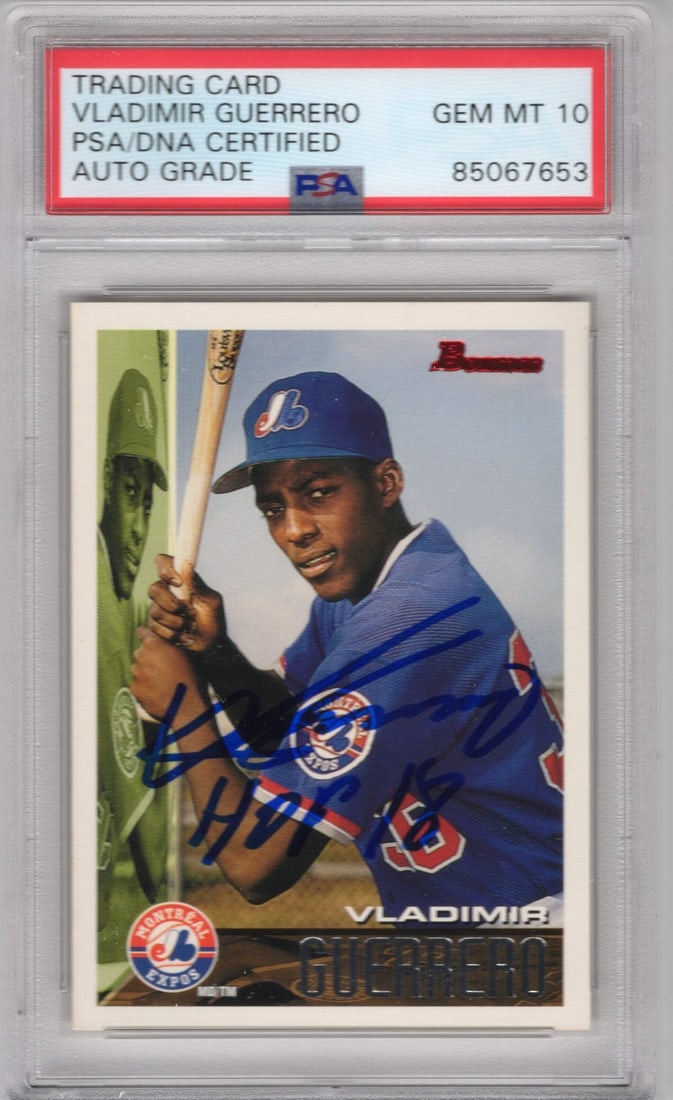 Vladimir Guerrero 1995 Topps #90 PSA Auto Grade GEM MT 10 Card: Vladimir Guerrero 1995 Topps #90 PSA Auto Grade GEM MT 10 Card PSA Auto Grade GEM MT 10 Card, a highly sought-after collectible from Vladimir Guerrero's 1995 Topps set, boasting an exceptional level o