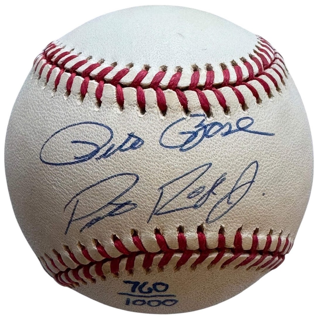 Pete Rose Sr Jr Autographed Official National League Baseball #760/ 1000 by JSA: Pete Rose Sr Jr Autographed Official National League Baseball #760/ 1000 by JSA Item Specifics: Brand: James Spence Authentication (JSA) Pete Rose Sr & Jr Autographed Official National League Baseball