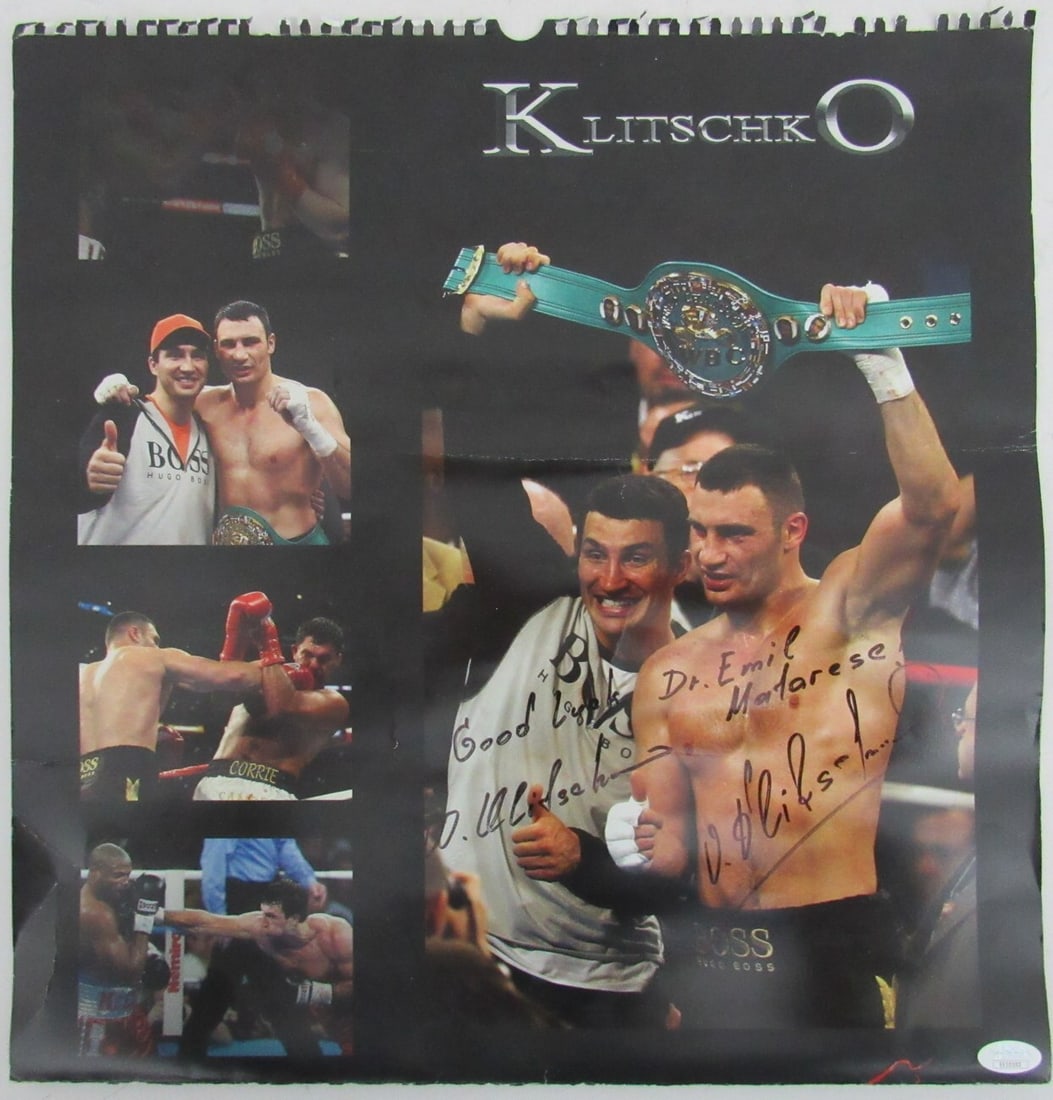 Wladimir Klitschko/ Vitali Klitschko Dual-Signed/ Auto Calendar Page JSA 158251: Wladimir Klitschko/ Vitali Klitschko Dual-Signed/ Auto Calendar Page JSA 158251 Item Specifics: Original/Reprint: Original Product: Photo Sport: Boxing League: WBC Signed: YES Product Disclaimer: Not 