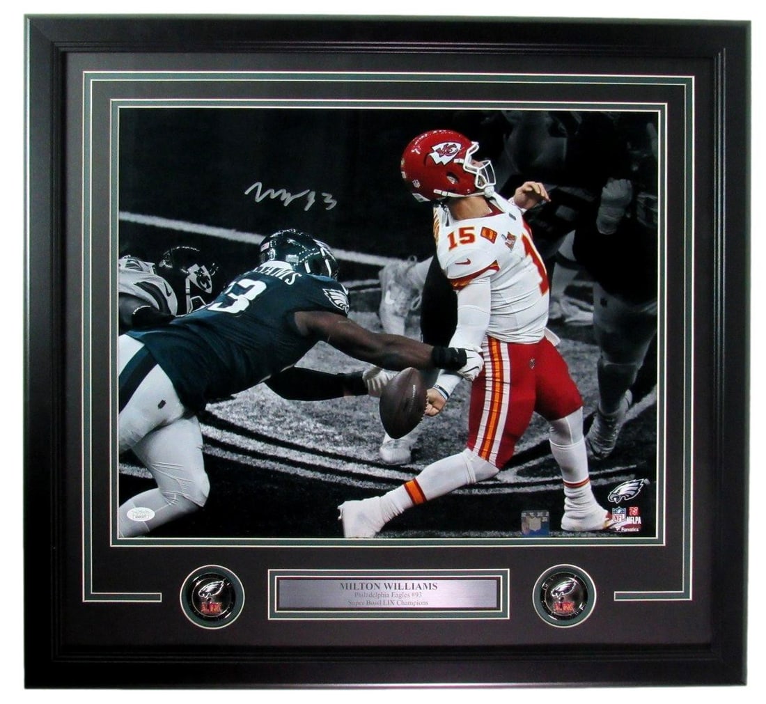 Milton Williams Signed/ Autographed 16x20 Photo Eagles SB LIX Framed JSA 195566 (1 of 4)