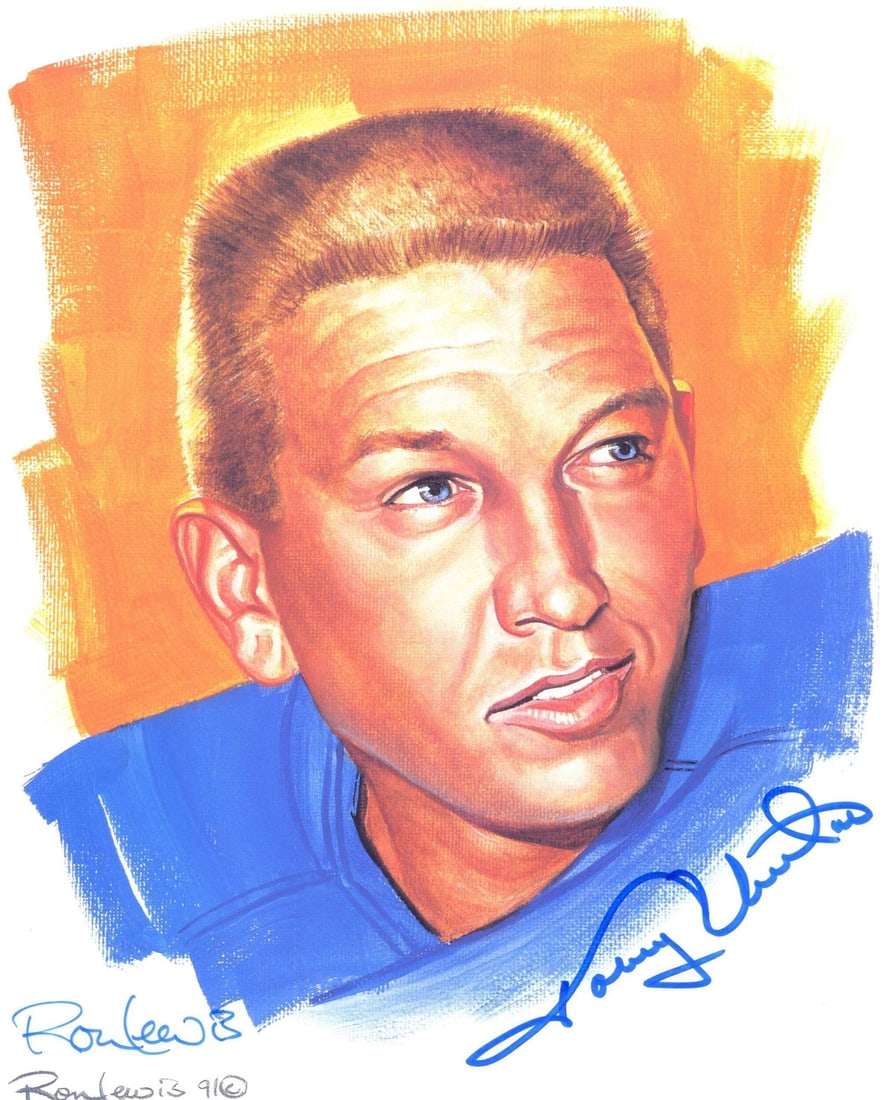 Unitas Autographed Lewis 8x10 Art Print JSA (1 of 2)