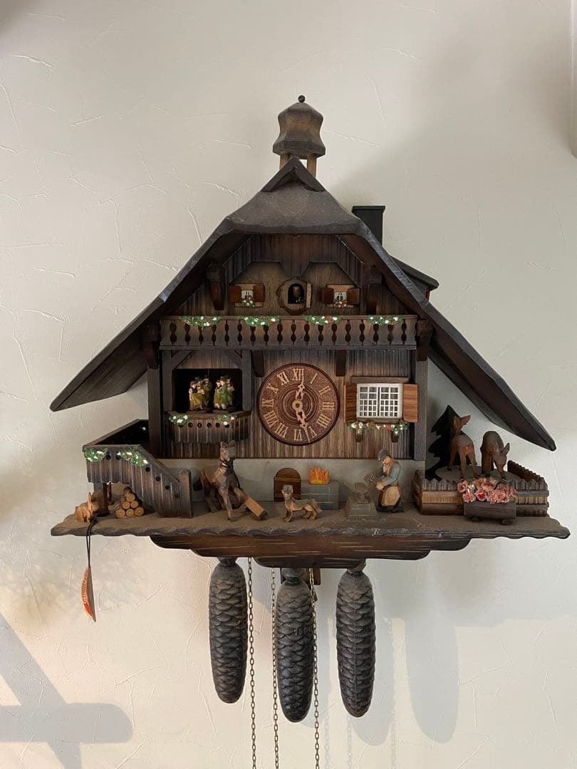 Anton Schneider Germany Mechanical Cuckoo Clock Music Box Antique Interior (1 of 9)
