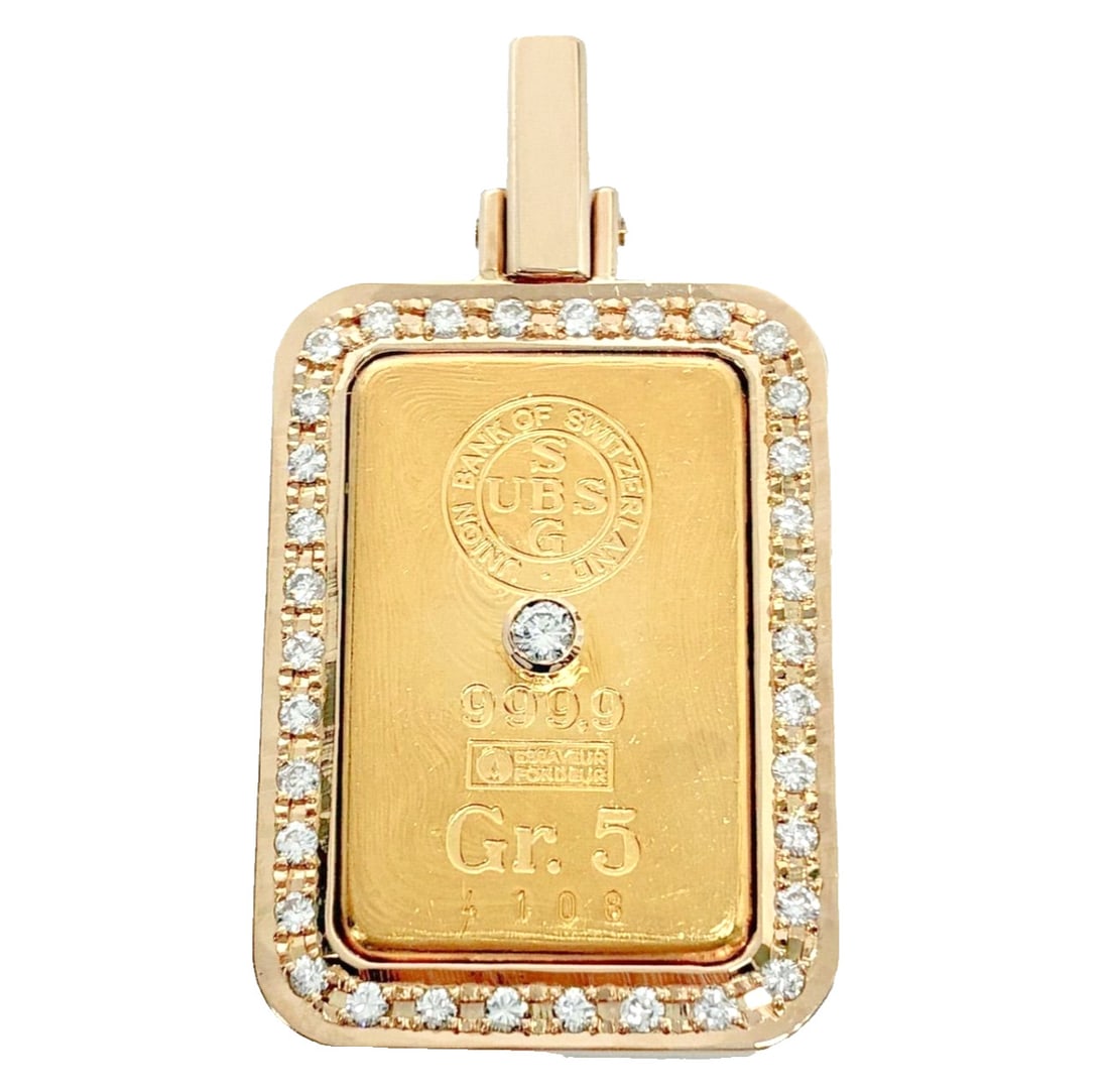 Corum Diamond 0.35ct 24k 18k Yellow Gold Union Bank of Switzerland Pendant Charm: Corum Diamond 0.35ct 24k 18k Yellow Gold Union Bank of Switzerland Pendant Charm Item Specifics: Pendant Shape: Rectangle Occasion: Anniversary Birthday Christening Christmas Confirmation/Communion En