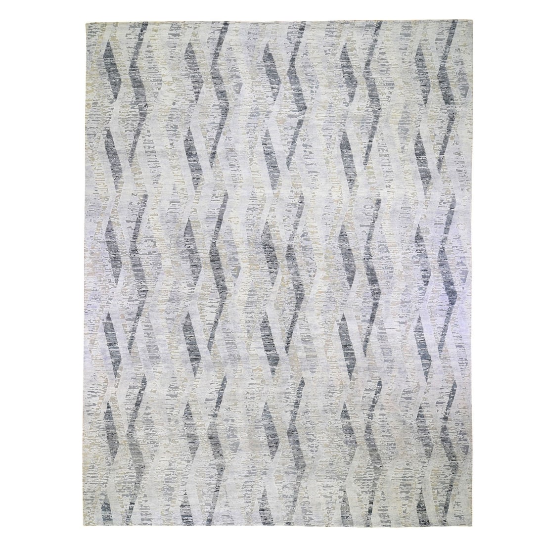 11'10"x15'2" DIMENSIONAL CURTAINS Oversized Silk With Textured Wool Rug: 11'10"x15'2" DIMENSIONAL CURTAINS Oversized Silk With Textured Wool Rug Silk and hand-knotted wool create a stunning Oriental-style rug with a textured pile, available in a neutral ivory color. The ru