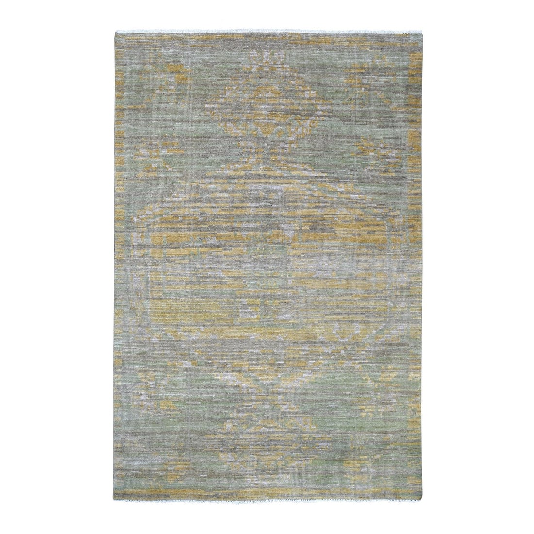 6'x8'9" Gray Whimsical Collection Wool Futuristic Modern Design Hand Knotted (1 of 6)