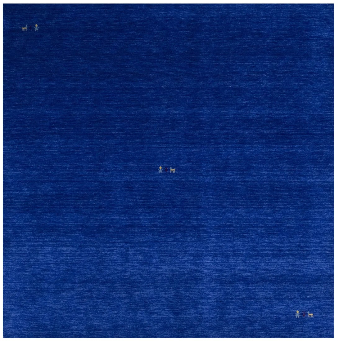 Living Room Decor Rug Blue 8X8 Tribal Gabbeh Modern Square Wool Floor Carpet Hand-Knotted: Living Room Decor Rug Blue 8X8 Tribal Gabbeh Modern Square Wool Floor Carpet Hand-Knotted Royal blue hues and modern design come together in this stunning 8x8 square wool floor carpet, hand-knotted wi
