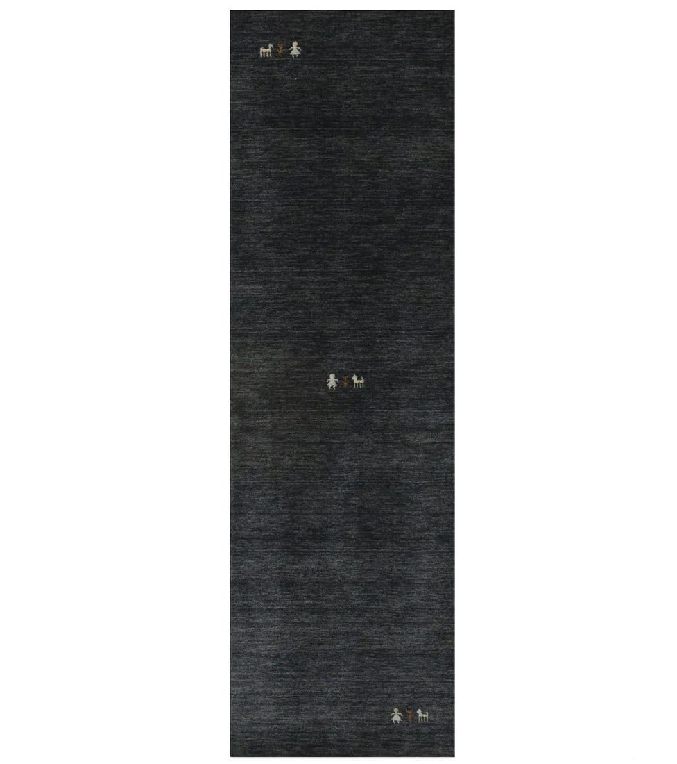 2'7 X 8'0 Plush Gabbeh Runner Rug Charcoal Modern Contemporary Decor Carpet Hand-Knotted: 2'7 X 8'0 Plush Gabbeh Runner Rug Charcoal Modern Contemporary Decor Carpet Hand-Knotted Charcoal Modern Contemporary Decor Carpet Hand-Knotted Wool Plush Gabbeh Runner Rug, 2'7 X 8'0, Hand-Loomed Wea