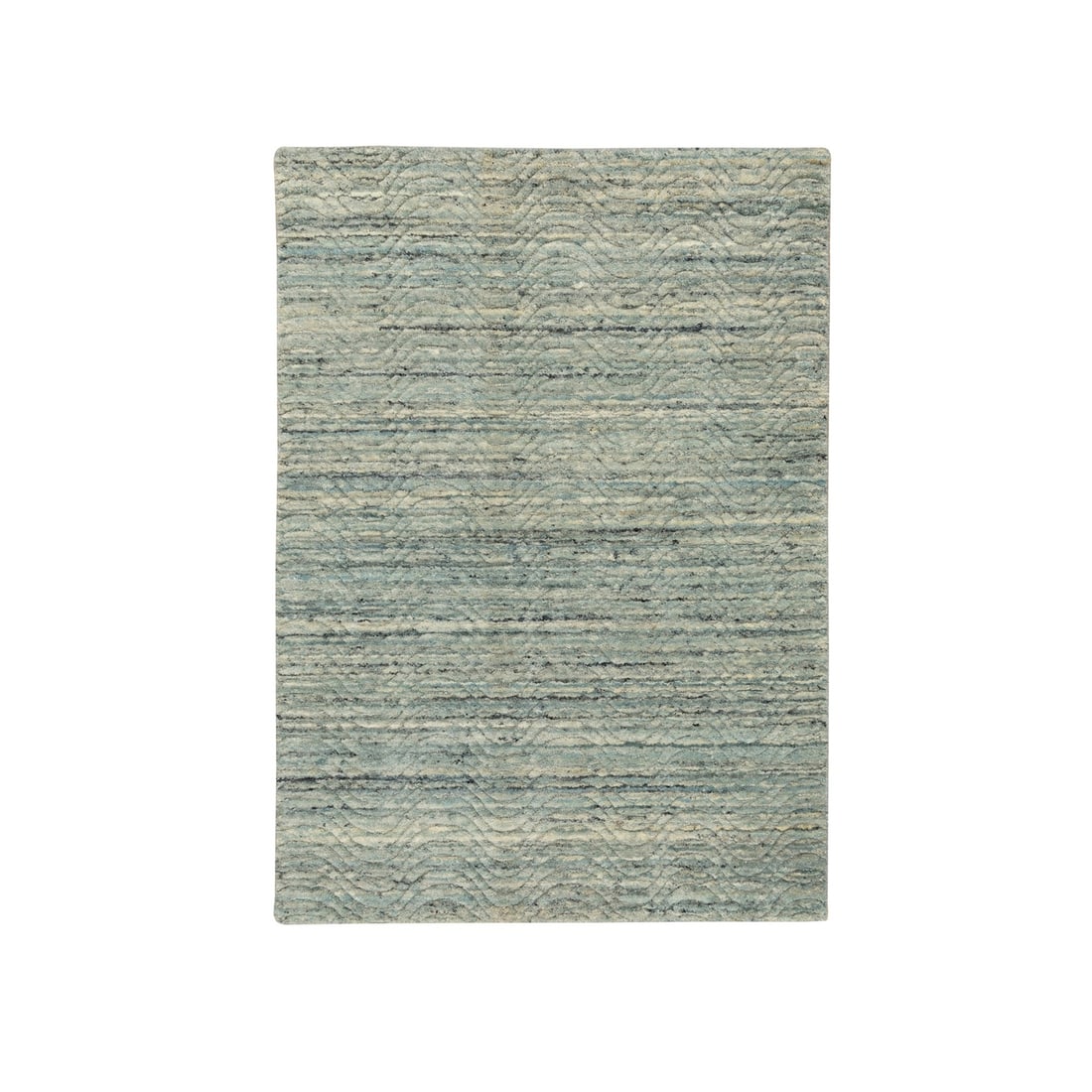3'x5' Green Hand Loomed Variegated Textured Design Wool Transitional Rug (1 of 8)