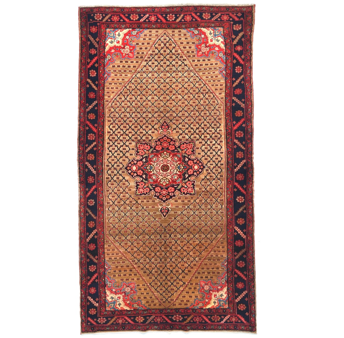 5'0 X 9'10 Ft Tribal Geometric Oriental Wide Runner Rug Farmhouse Hallway Carpet Hand-Knotted: 5'0 X 9'10 Ft Tribal Geometric Oriental Wide Runner Rug Farmhouse Hallway Carpet Hand-Knotted Hand-knotted in wool and cotton, this 5'0 x 9'10 ft tribal geometric oriental runner rug boasts a unique v