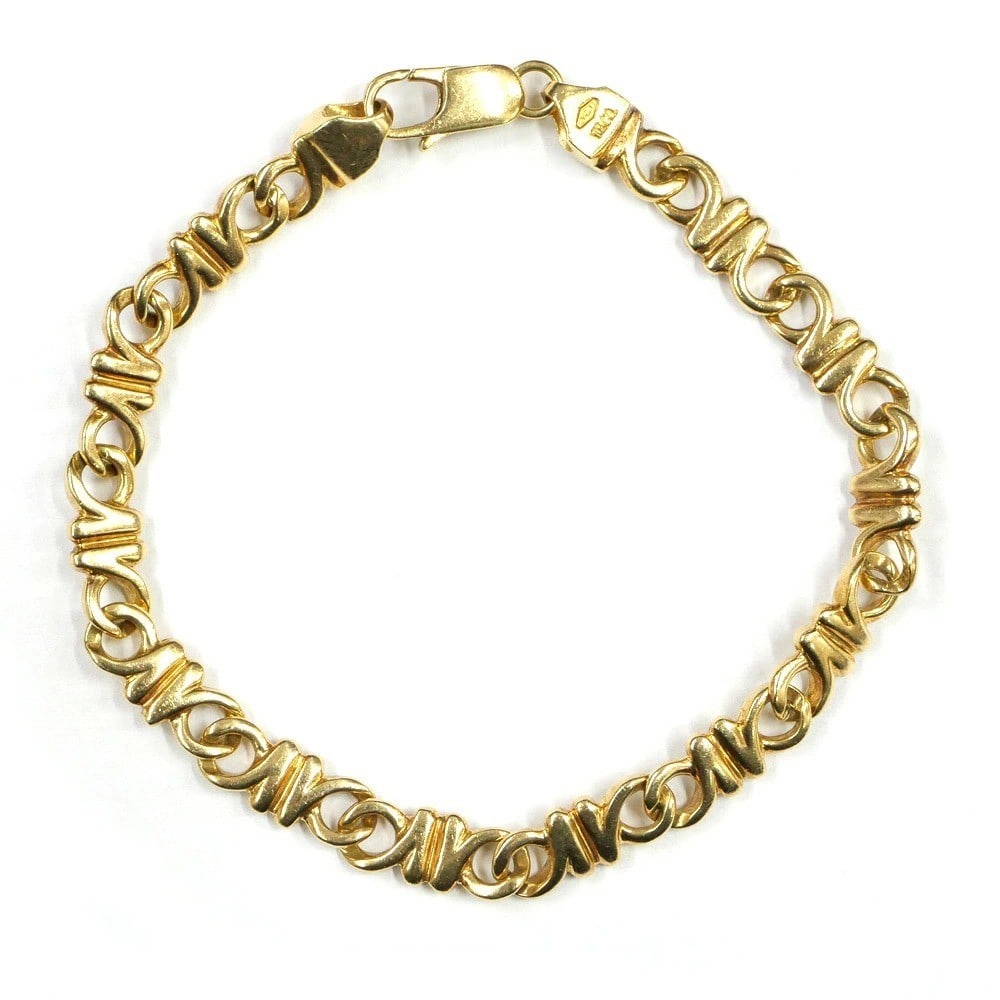 Vintage Tiffany & Co 18k Yellow Gold Link Bracelet Bangle 19.6g 6.9in Italy Made: Vintage Tiffany & Co 18k Yellow Gold Link Bracelet Bangle 19.6g 6.9in Italy Made Item Specifics: Shape: Round Closure: Lobster Occasion: Anniversary Birthday Christmas Engagement Graduation Mother's D