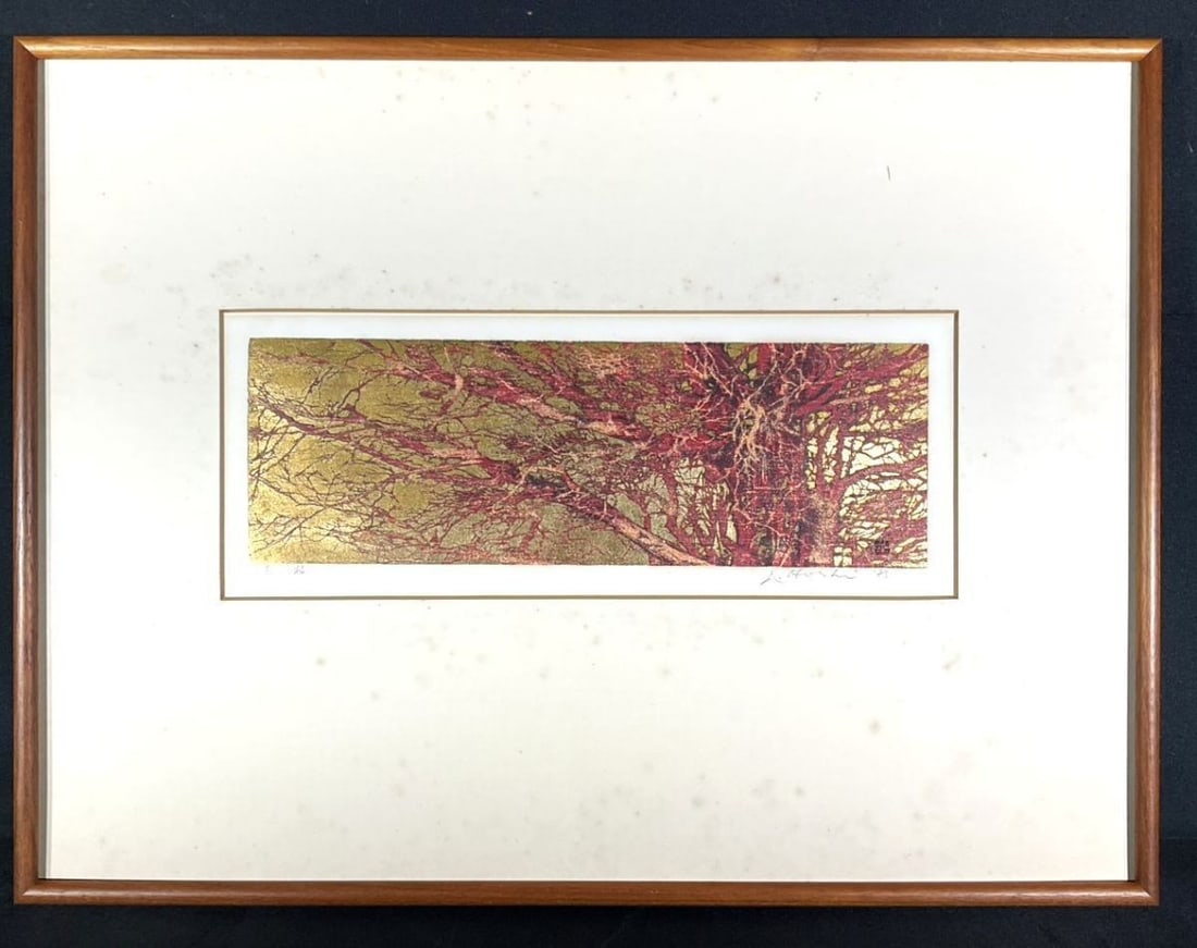 Authentic Rare Art Signed Framed 1973 Woodblock Red Branches: Authentic Rare Art Signed Framed 1973 Woodblock Red Branches Item Specifics: Artist: HOSHI JOICHI Type: Print Year Of Production: 1973 Signed: Yes Theme: Art Style: Woodblock Original/Licensed Reprint