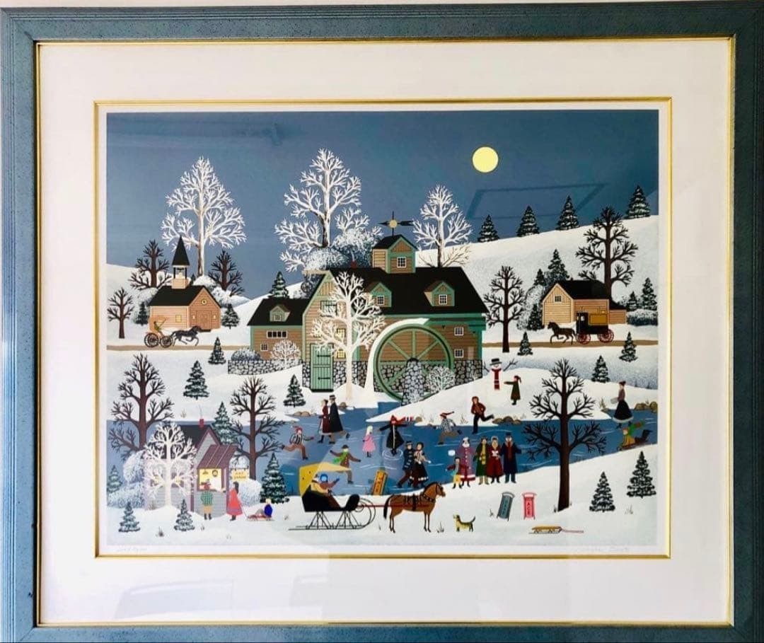 Signed Framed Lithograph ED 287/ 300 Moonlight Funning Jane Wooster Scott (1 of 8)