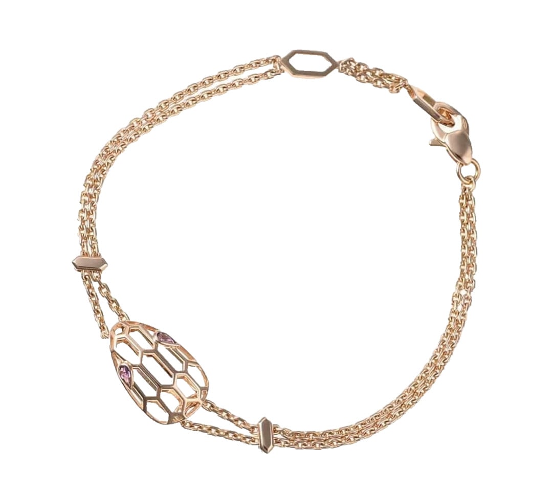 Serpenti Amethyst 18k Gold Snake Bangle Rose Paper Authentic: Serpenti Amethyst 18k Gold Snake Bangle Rose Paper Authentic Item Specifics: Antique: No Shape: Snake Closure: Lobster Occasion: Anniversary Birthday Christmas Engagement Graduation Mother's Day Valen