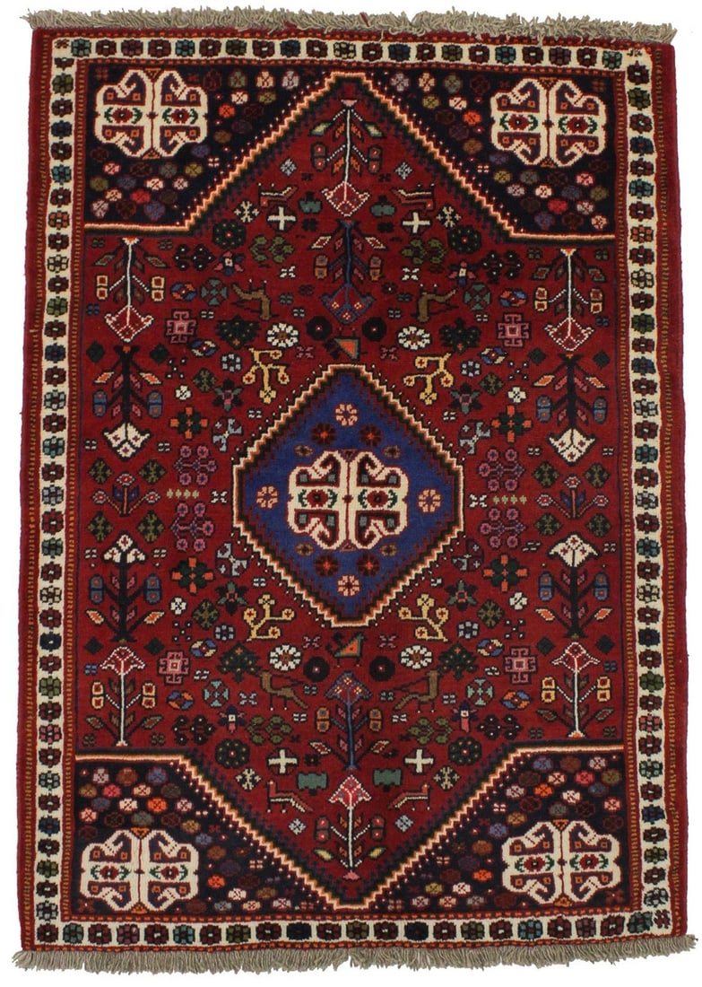 Handmade Pictorial Tribal Style Rug Farmhouse Oriental Area Foyer Carpet 4X5 Ft Hand-Knotted (1 of 15)