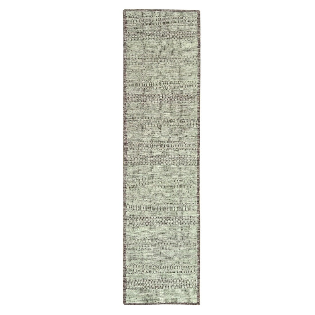 2'7"x12' Red Oxidized Grass Design Hand Knotted Wool Runner Oriental Rug (1 of 7)