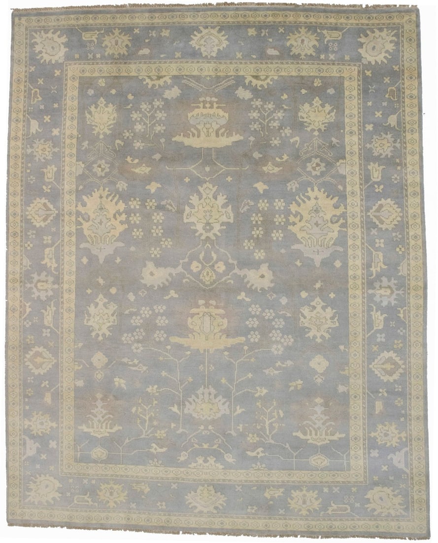 8X10 Hand-Knotted Oushak Chobi Oriental Rug Light Gray Brown Cream Home Dcor Hand-Knotted: 8X10 Hand-Knotted Oushak Chobi Oriental Rug Light Gray Brown Cream Home Dcor Hand-Knotted Hand-knotted with exceptional detail, this 8'1 x 10'1 light gray brown cream Oushak Chobi Oriental rug boasts 