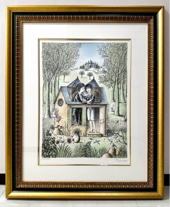 Raymond Peynet Lithograph Two Small Houses ED 250 Signed authentic Art Print (1 of 6)