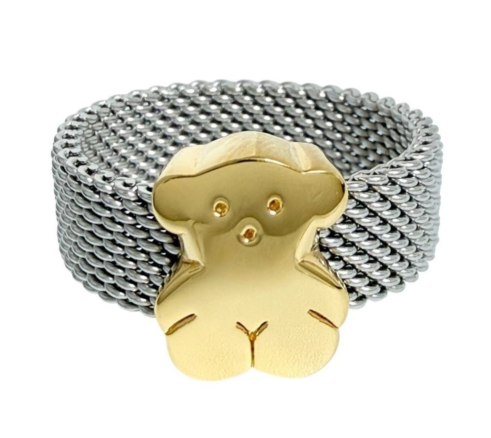 Tous Bear 18k Yellow Gold Stainless Steel Mesh Wide Ring US6.25 NMT Box Gift: Tous Bear 18k Yellow Gold Stainless Steel Mesh Wide Ring US6.25 NMT Box Gift Item Specifics: Antique: No Shape: Bear Occasion: Anniversary Birthday Christening Christmas Engagement Graduation Mother's