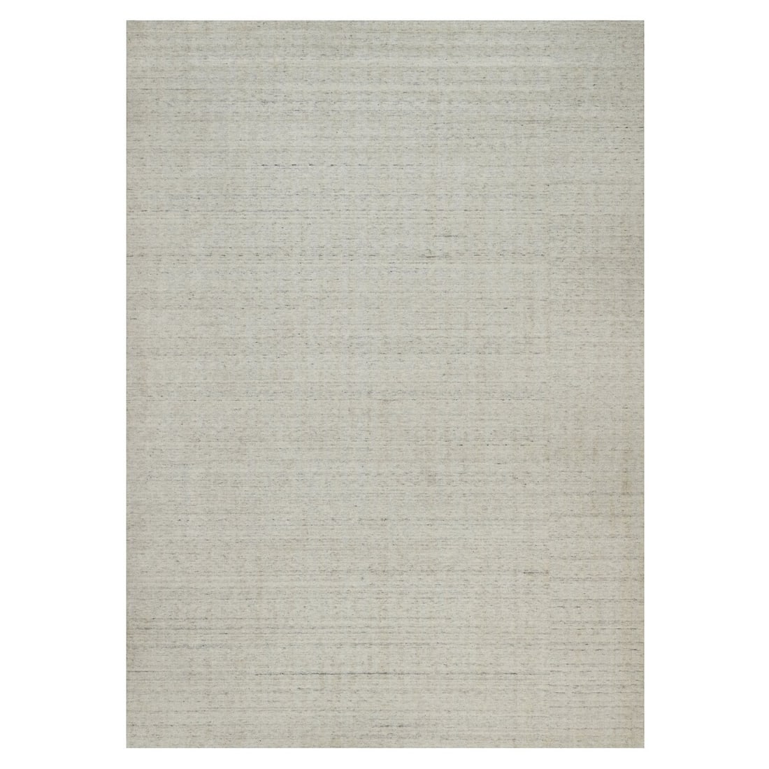 10'x14' Ivory Undyed Natural Wool Vertical Stripes Design Hand Loomed Rug (1 of 11)