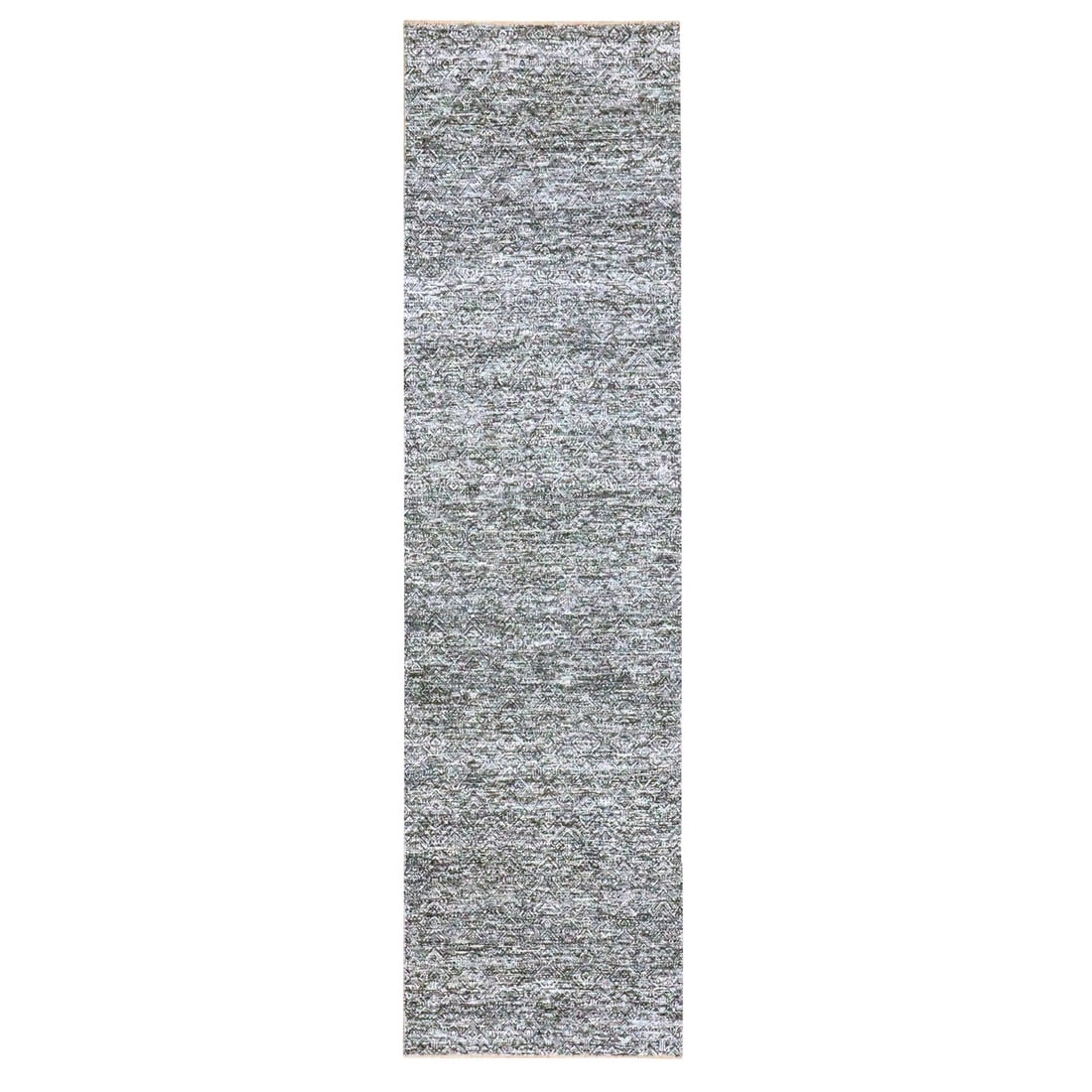 2'7"x9'10" Gray Kohinoor Herat Pattern Soft Wool Hand Knotted Runner Rug: 2'7"x9'10" Gray Kohinoor Herat Pattern Soft Wool Hand Knotted Runner Rug Softly woven with wool, this 2'7"x9'10" Gray Kohinoor Herat Pattern Hand Knotted Runner Rug boasts a timeless all-over regional