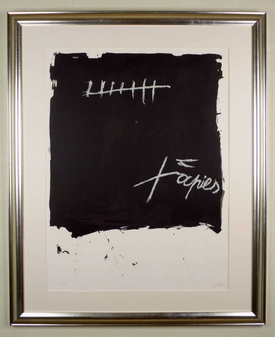 Authentic Art Framed Plate Signed by Antoni Tapies (1 of 5)