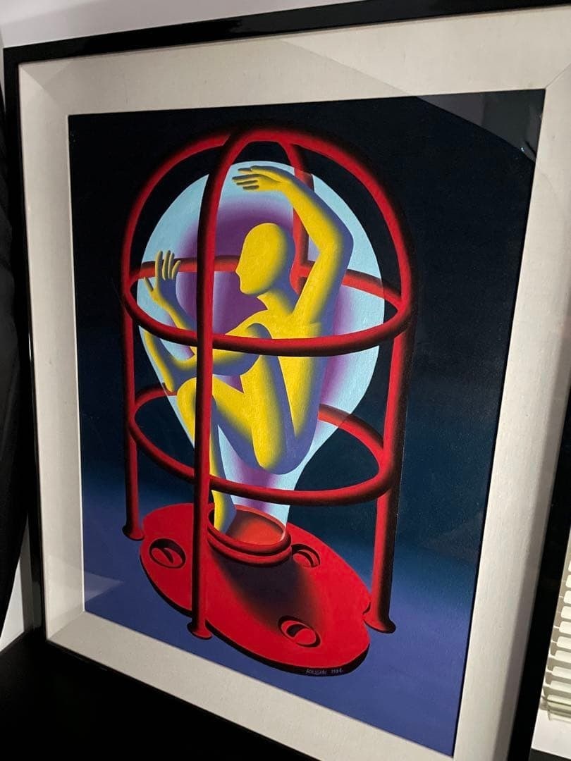Mark Kostabi Signed Framed Original 1994 Light One of a Kind Drawing: Mark Kostabi Signed Framed Original 1994 Light One of a Kind Drawing Item Specifics: Artist: Mark Kostabi Unit Of Sale: Single Piece Signed By: Mark Kostabi Signed: Yes Size: Large Material: Paper Fra