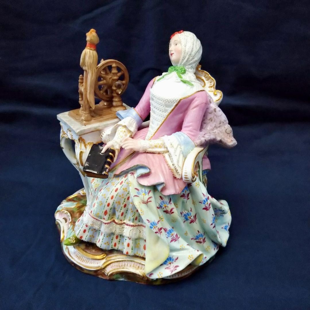 Meissen: Woman Spinning Thread Porcelain Figurine 2685 6.5 in Tall Pre 1924: Meissen: Woman Spinning Thread Porcelain Figurine 2685 6.5 in Tall Pre 1924 Item Specifics: Artist: NA Signed By: NA Occasion: All Occasions Size: NA Item Length: NA Number In Pack: 1 Item Height: NA 