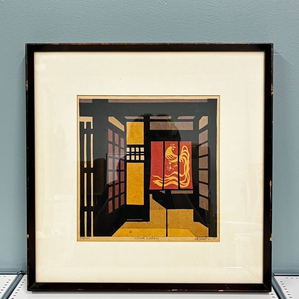 Karfu Woodblock Print 1981 Framed Vintage Signed ED 33/ 100 Noren Clifton Inner: Karfu Woodblock Print 1981 Framed Vintage Signed ED 33/ 100 Noren Clifton Inner Item Specifics: Unit Of Sale: Single Piece Artist: Clifton Karfu Signed By: Clifton Karfu Size: Medium Framing: Framed R