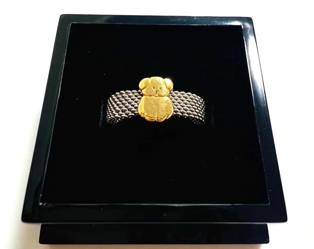 Tous Sweet Dolls Dog 18k Solid Gold Stainless Steel Mesh Band Ring US 6.5 EU 53: Tous Sweet Dolls Dog 18k Solid Gold Stainless Steel Mesh Band Ring US 6.5 EU 53 Item Specifics: Antique: No Shape: Dog Occasion: Anniversary Birthday Christening Christmas Engagement Graduation Mother