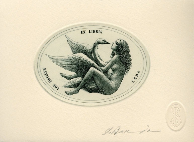 Copperplate Etching Signed Bookplate Ex Libris Art Soichi Bando 2001 (1 of 1)