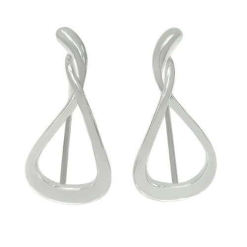 Rare Sterling Silver Mercy Twist Ear Hoop Earring by Georg Jensen (1 of 5)