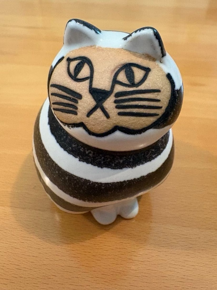 Black White Stripes Cat Figurine Sweden MIA Vintage Limited Edition (1 of 6)