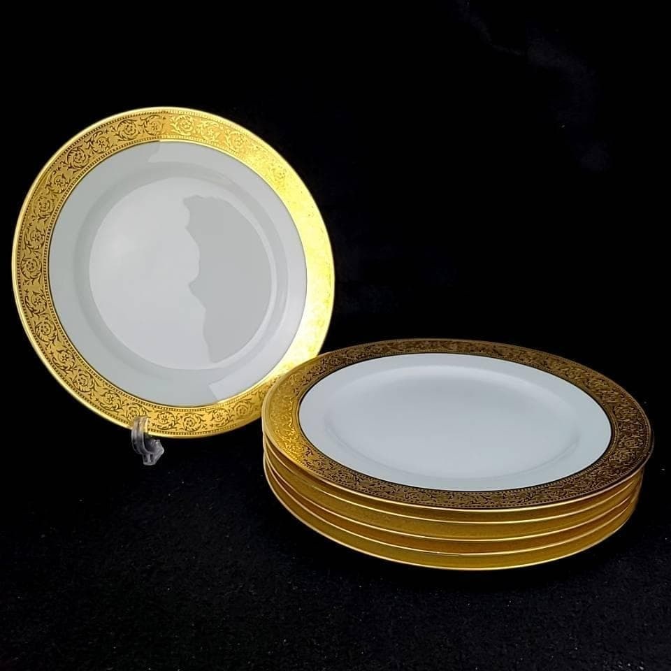 Haviland Limoges THISTLE Gold Dinner Plate 9.6in Set Of 6 Porcelain Tableware (1 of 8)