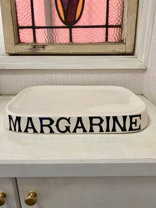 margarine slab White Pottery England Mordue Bros Ltd 15.911.8" Antique Tray (1 of 9)
