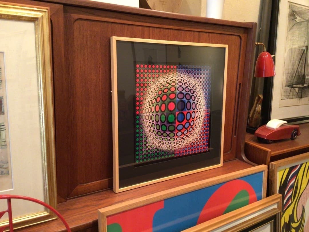 Victor Vasarely VEGA PAL B Silkscreen geometric Op Art Framed Collectible (1 of 6)