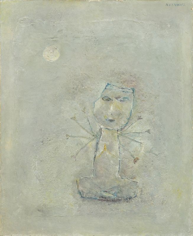 Kenzo Hanawa Oil Painting Moon and Buddha Framed Japanese Modern Art: Kenzo Hanawa Oil Painting Moon and Buddha Framed Japanese Modern Art Item Specifics: Artist: Kenzo Hanawa Subject: Buddha and Moon Material: Oil on board Style: Japanese Year Of Production: 2010 Produ