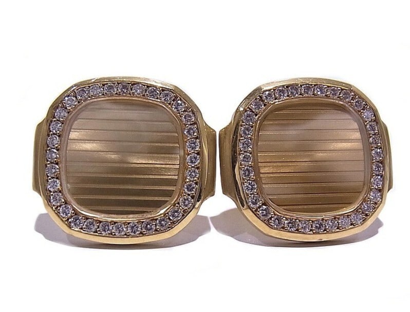Vintage Patek Philippe Golden Ellipse Diamond 18k Yellow Gold Cufflinks 28.6g (1 of 7)